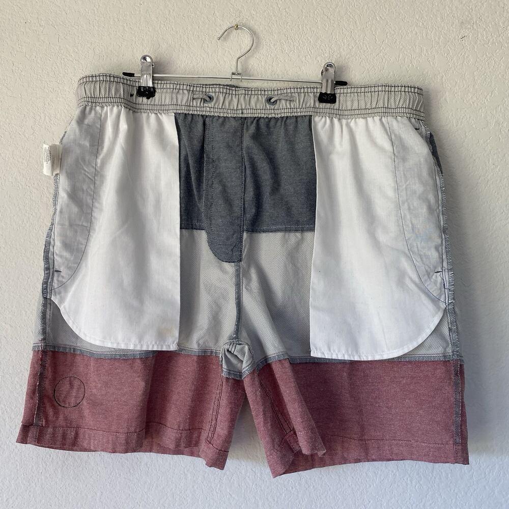 Rip Curl Men's Shorts Volley Fit Size‎ 34 Blue Red Gray Striped Surf Wear Board - Picture 13 of 16